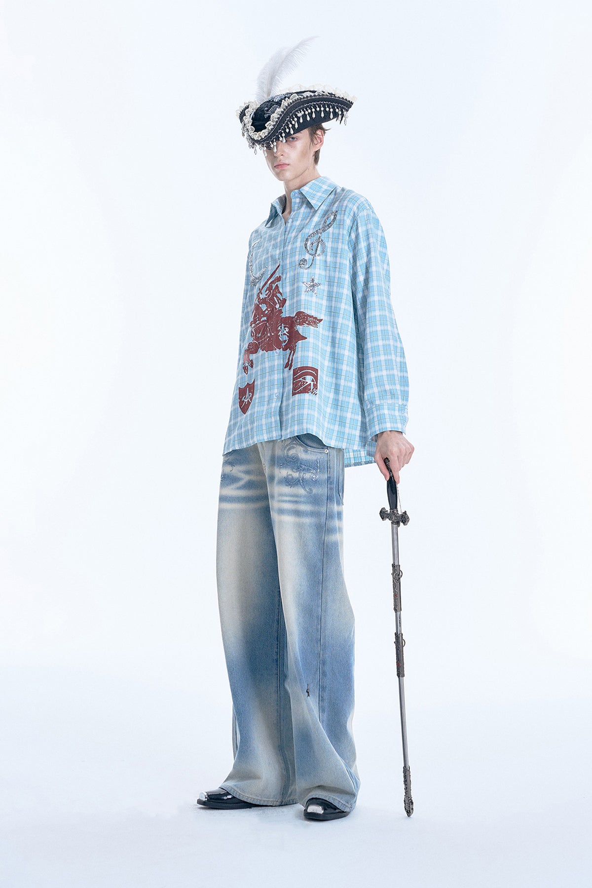 Don Quixote Embroidered Sequin Long Sleeve T-Shirt - COPPING THREADS - APRIORITY