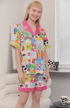 Dopamine Cartoon Ice Silk Pajama Set - COPPING THREADS - CT Dreamscape