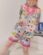 Dopamine Cartoon Ice Silk Pajama Set - COPPING THREADS - CT Dreamscape