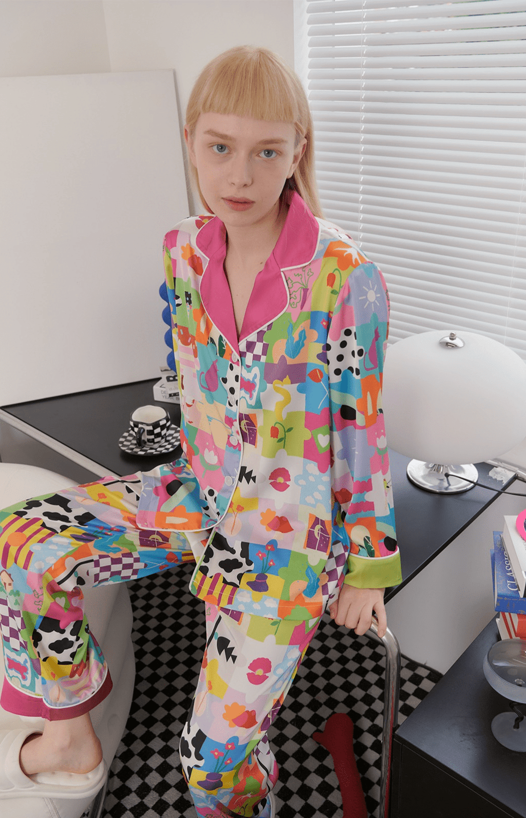 Dopamine Cartoon Ice Silk Pajama Set - COPPING THREADS - CT Dreamscape