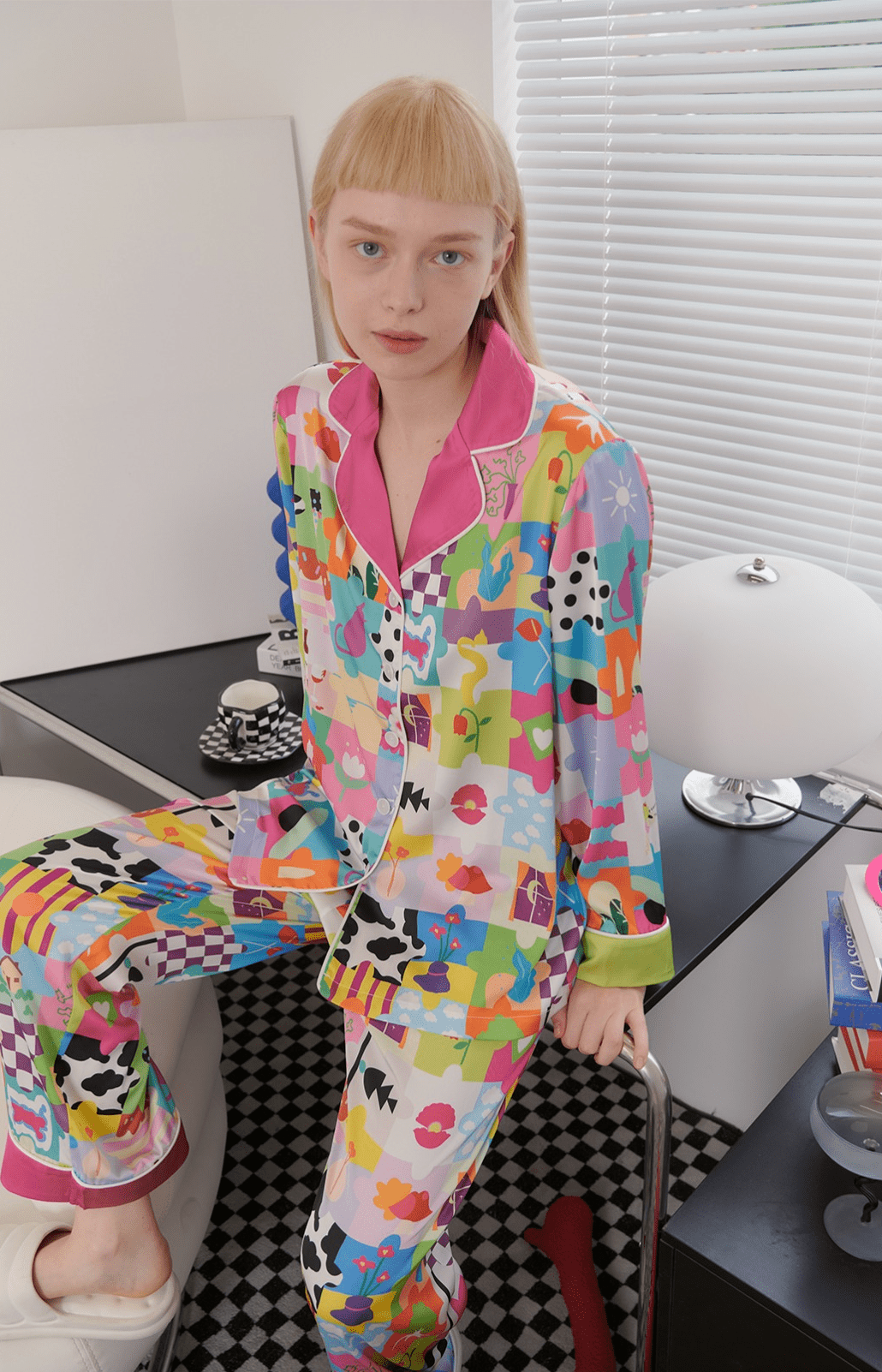 Dopamine Cartoon Ice Silk Pajama Set - COPPING THREADS - CT Dreamscape