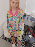 Dopamine Cartoon Ice Silk Pajama Set - COPPING THREADS - CT Dreamscape