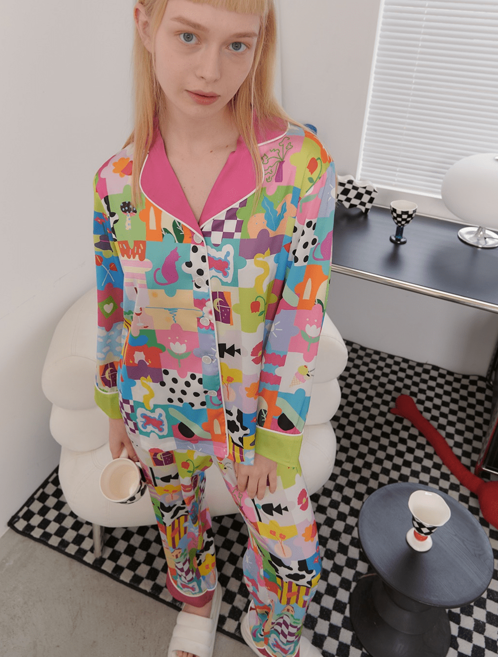 Dopamine Cartoon Ice Silk Pajama Set - COPPING THREADS - CT Dreamscape