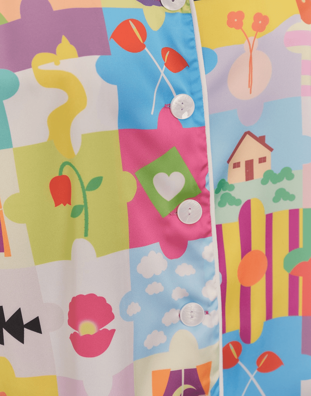 Dopamine Cartoon Ice Silk Pajama Set - COPPING THREADS - CT Dreamscape