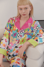 Dopamine Cartoon Ice Silk Pajama Set - COPPING THREADS - CT Dreamscape