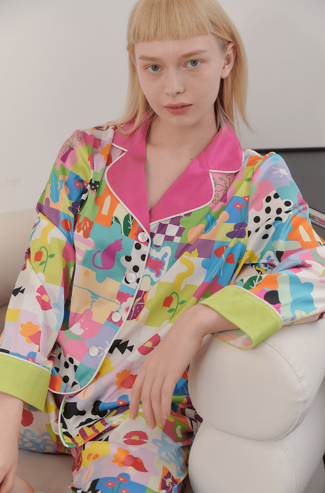 Dopamine Cartoon Ice Silk Pajama Set - COPPING THREADS - CT Dreamscape