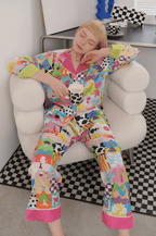 Dopamine Cartoon Ice Silk Pajama Set - COPPING THREADS - CT Dreamscape