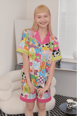 Dopamine Cartoon Ice Silk Pajama Set - COPPING THREADS - CT Dreamscape