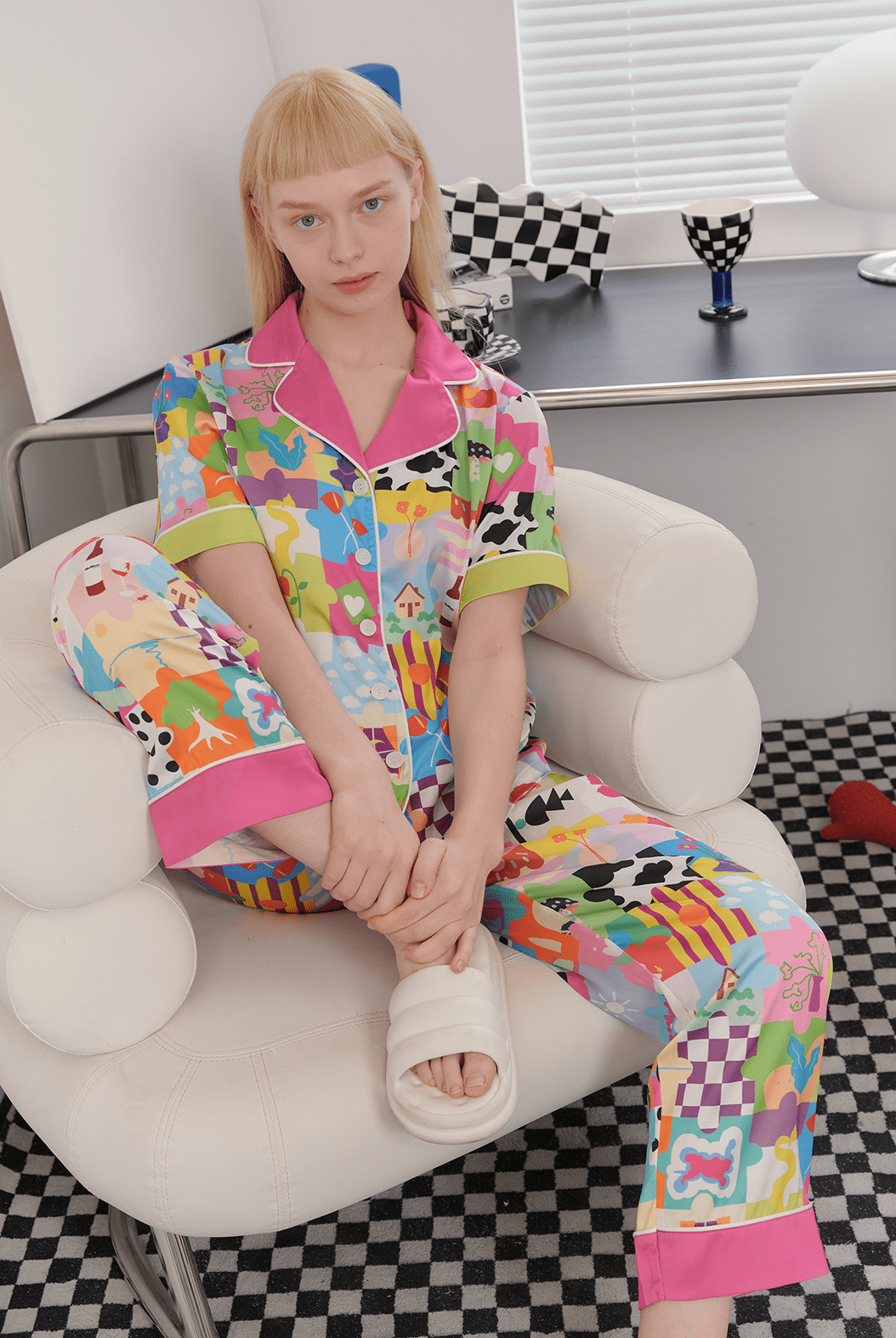 Dopamine Cartoon Ice Silk Pajama Set - COPPING THREADS - CT Dreamscape