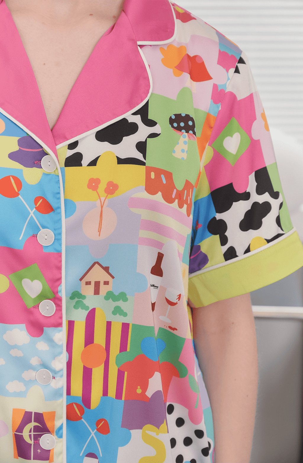 Dopamine Cartoon Ice Silk Pajama Set - COPPING THREADS - CT Dreamscape