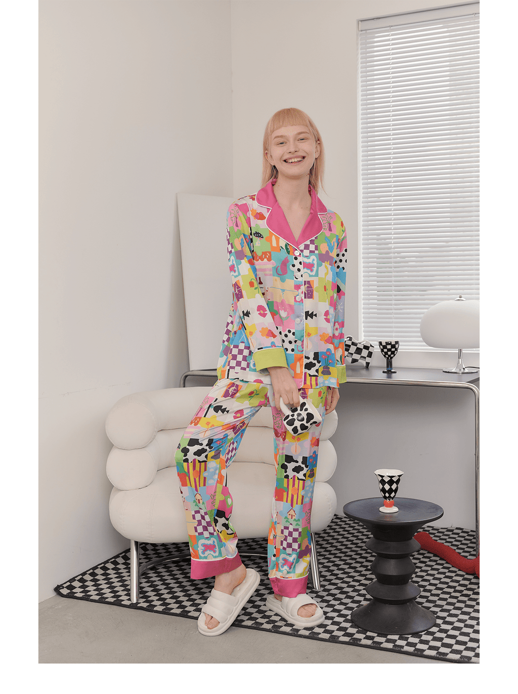 Dopamine Cartoon Ice Silk Pajama Set - COPPING THREADS - CT Dreamscape