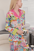 Dopamine Cartoon Ice Silk Pajama Set - COPPING THREADS - CT Dreamscape