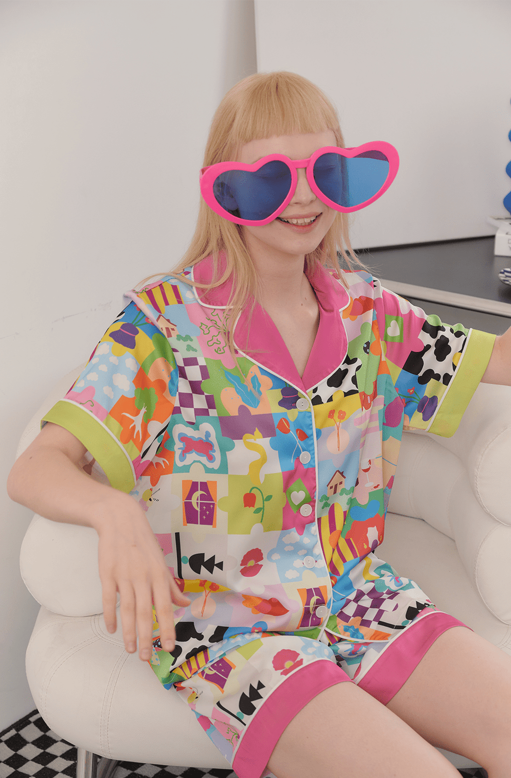 Dopamine Cartoon Ice Silk Pajama Set - COPPING THREADS - CT Dreamscape