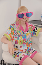 Dopamine Cartoon Ice Silk Pajama Set - COPPING THREADS - CT Dreamscape