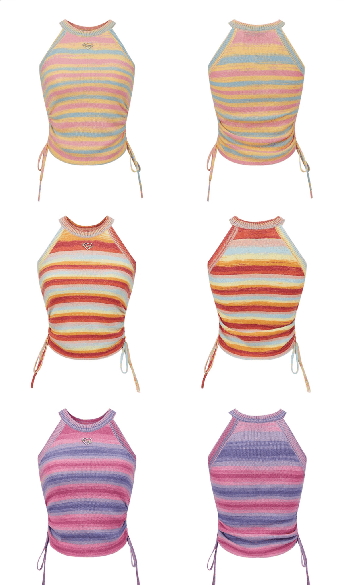 Dopamine Rainbow Knit Halter Top - COPPING THREADS - Girly Fancy