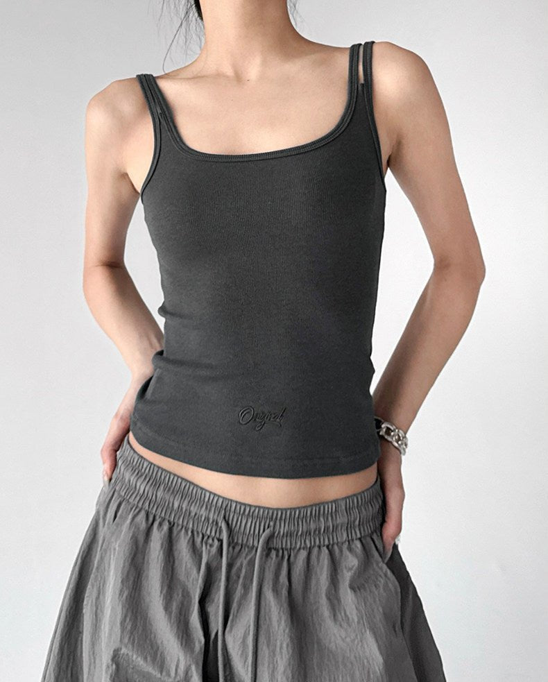 Double-Strap Letter-Logo Tank - CT6641 - COPPING THREADS - CT ORIGINALS