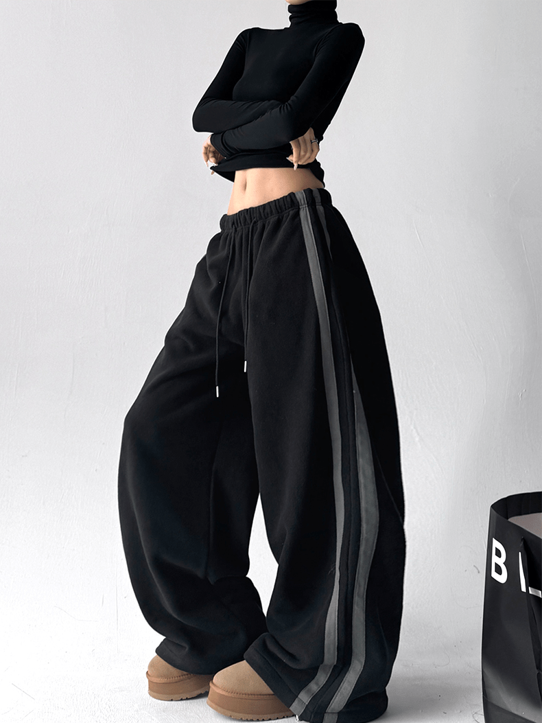 Double Stripe Fleece - Lined Wide - Leg Sweatpants - COPPING THREADS - CT Select