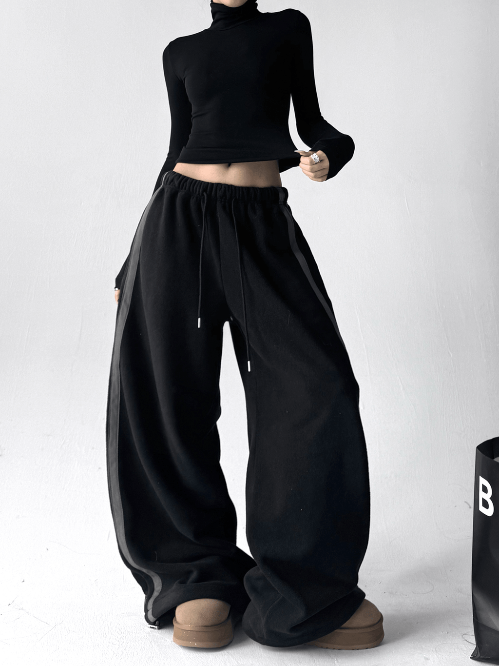 Double Stripe Fleece - Lined Wide - Leg Sweatpants - COPPING THREADS - CT Select