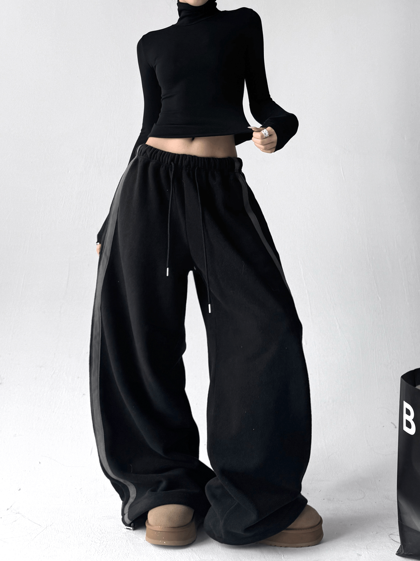 Double Stripe Fleece - Lined Wide - Leg Sweatpants - COPPING THREADS - CT Select