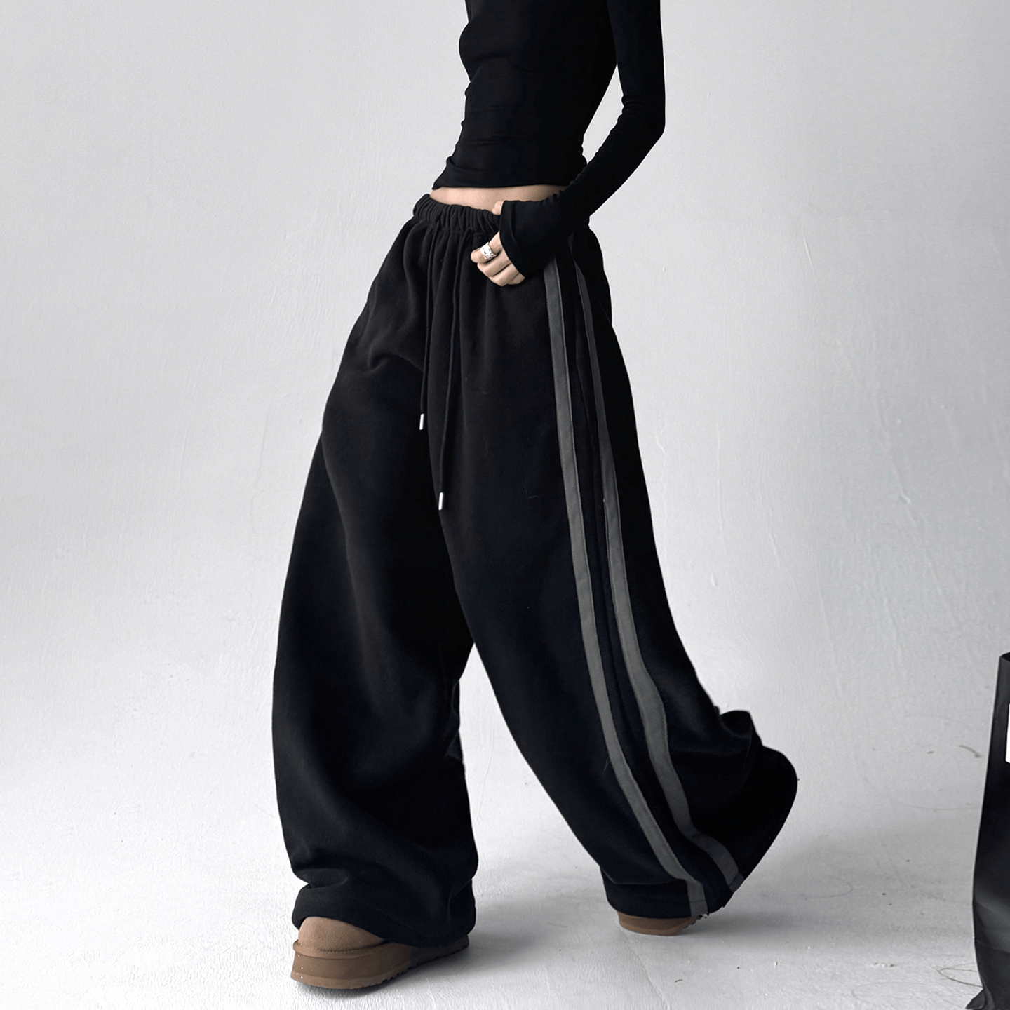 Double Stripe Fleece - Lined Wide - Leg Sweatpants - COPPING THREADS - CT Select