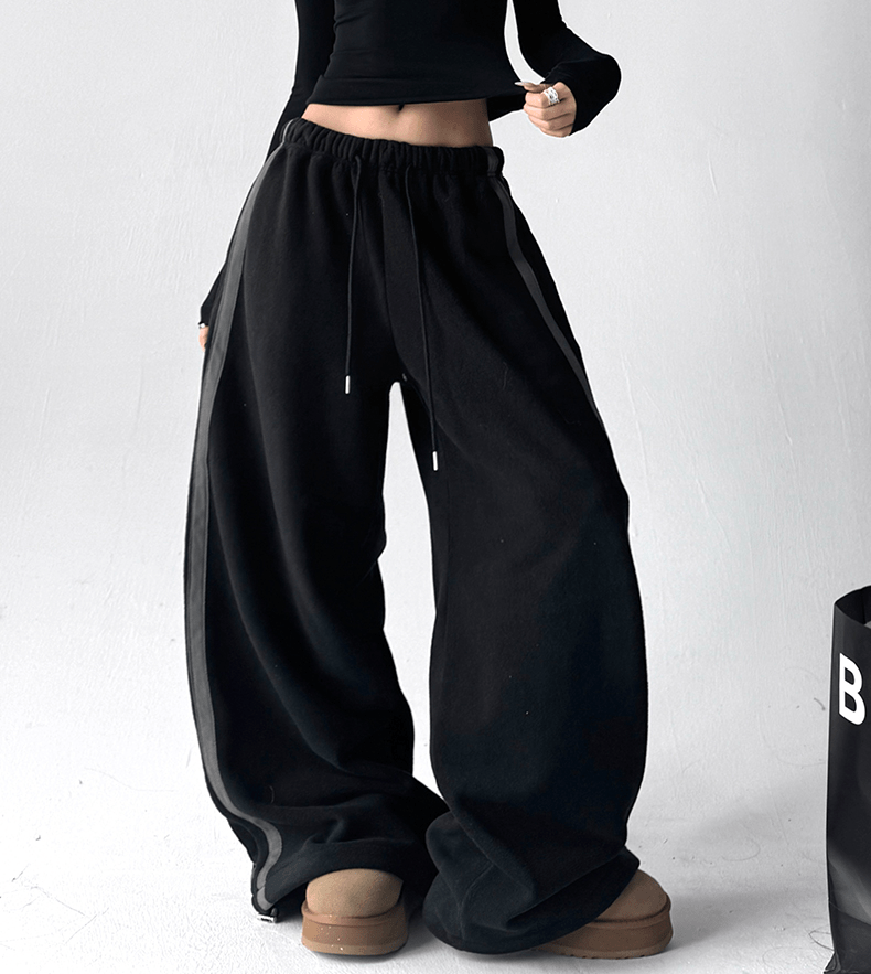 Double Stripe Fleece - Lined Wide - Leg Sweatpants - COPPING THREADS - CT Select