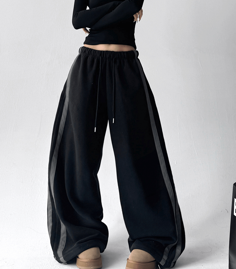 Double Stripe Fleece - Lined Wide - Leg Sweatpants - COPPING THREADS - CT Select Main image