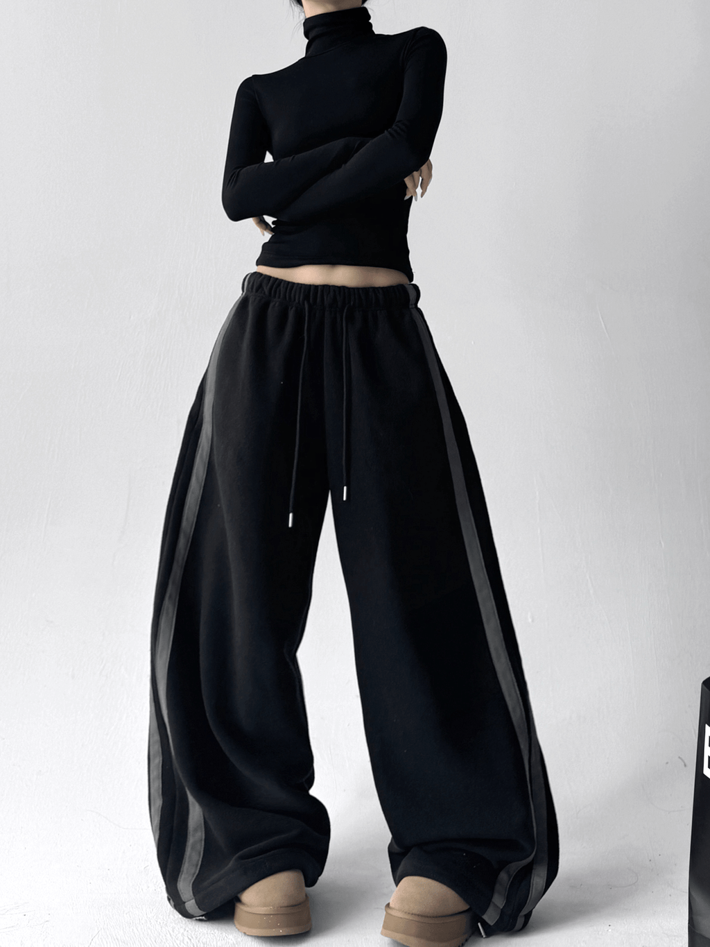 Double Stripe Fleece - Lined Wide - Leg Sweatpants - COPPING THREADS - CT Select