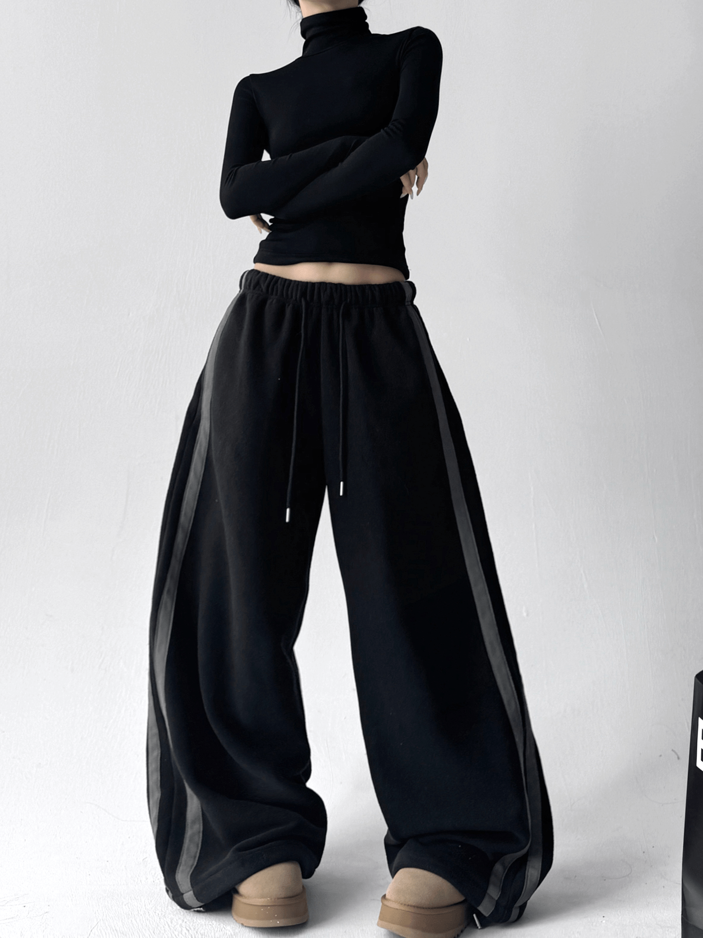 Double Stripe Fleece - Lined Wide - Leg Sweatpants - COPPING THREADS - CT Select