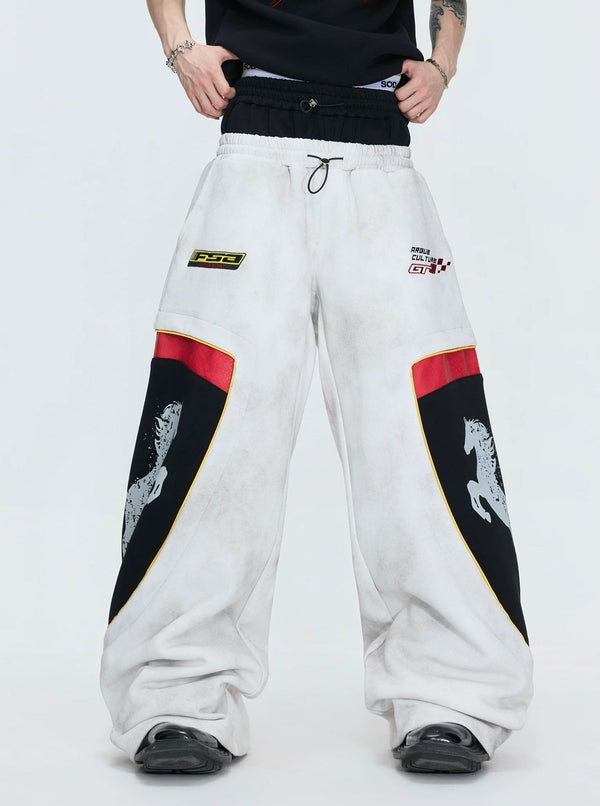 Double-Waist Embroidered Baggy Sweatpants - COPPING THREADS - Argue Culture