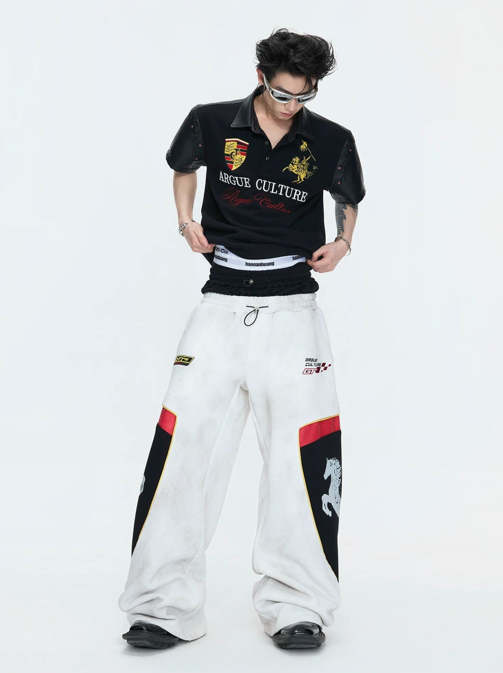 Double-Waist Embroidered Baggy Sweatpants - COPPING THREADS - Argue Culture