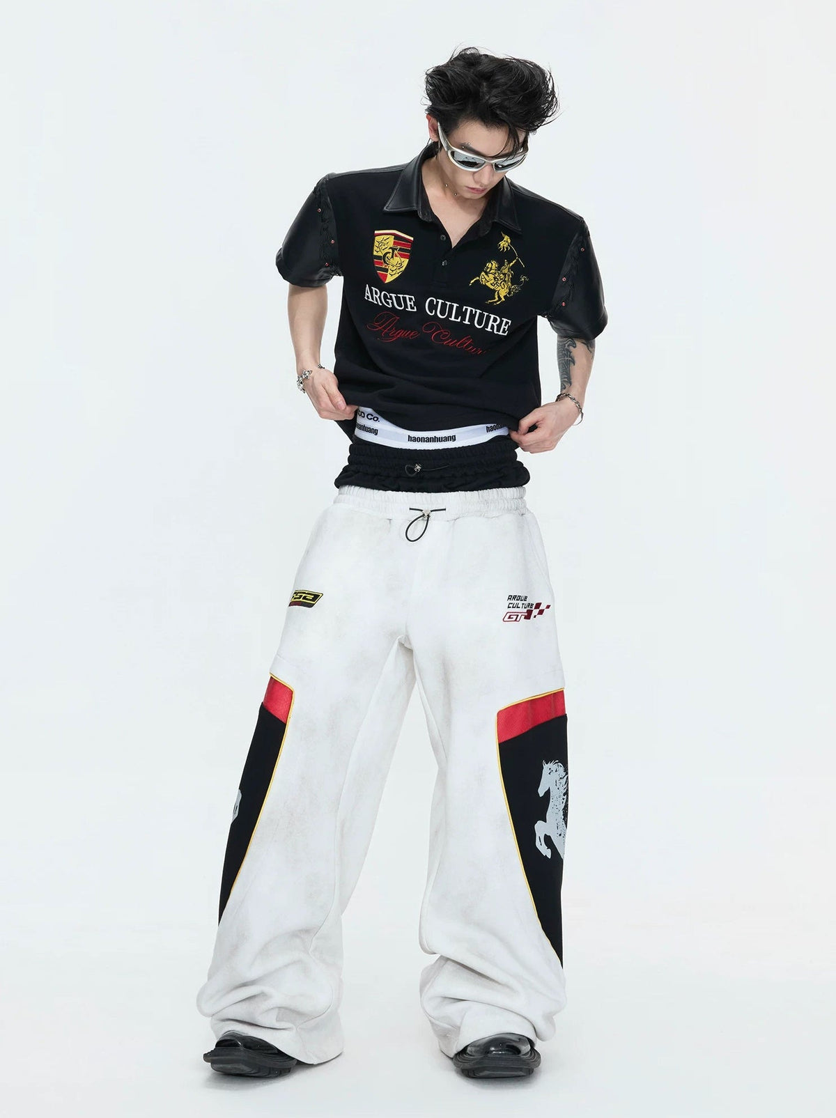 Double-Waist Embroidered Baggy Sweatpants - COPPING THREADS - Argue Culture