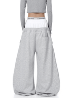 Double Waistband Letter Wide - Leg Sweatpants - COPPING THREADS - CT Select