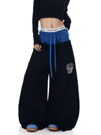 Double Waistband Letter Wide - Leg Sweatpants - COPPING THREADS - CT Select