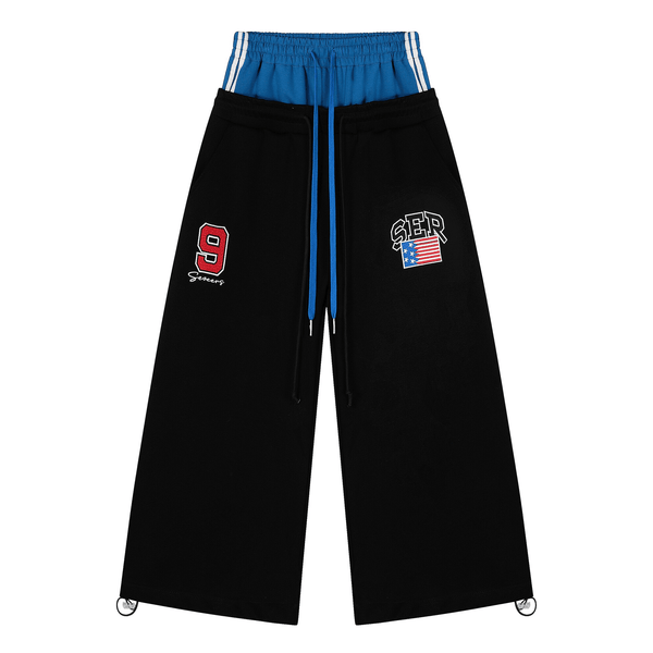 Double Waistband Letter Wide - Leg Sweatpants - COPPING THREADS - CT Select