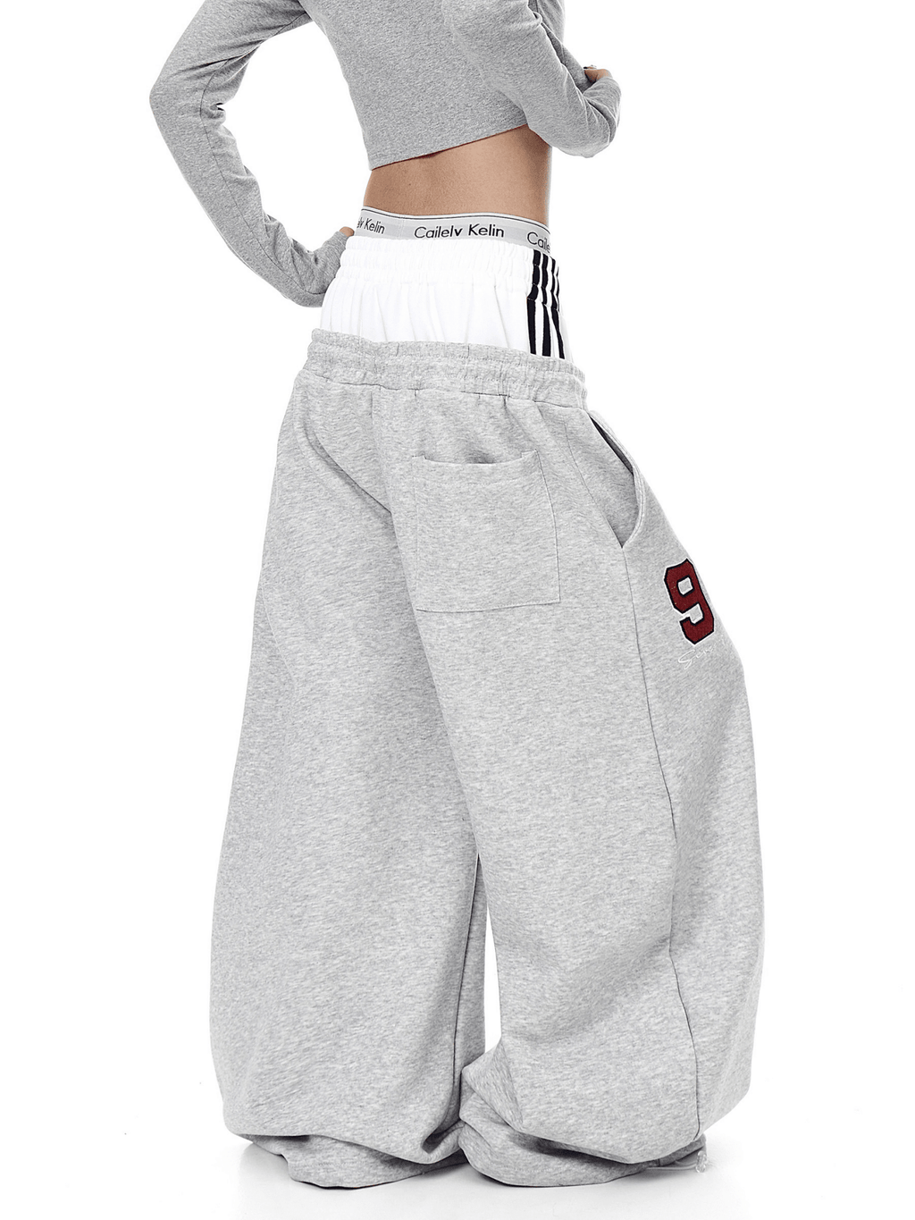 Double Waistband Letter Wide - Leg Sweatpants - COPPING THREADS - CT Select