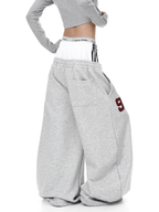Double Waistband Letter Wide - Leg Sweatpants - COPPING THREADS - CT Select