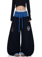 Double Waistband Letter Wide - Leg Sweatpants - COPPING THREADS - CT Select