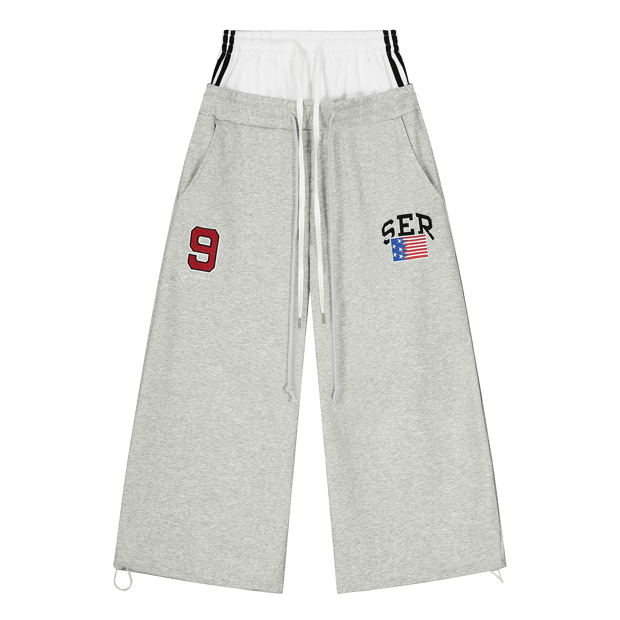 Double Waistband Letter Wide - Leg Sweatpants - COPPING THREADS - CT Select