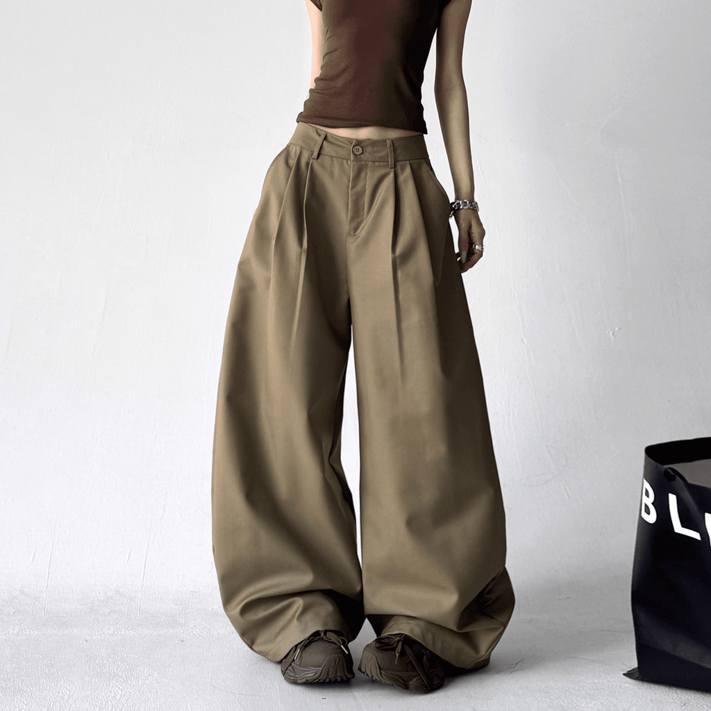 Draped Fit Pleated Wide Leg Trousers - COPPING THREADS - CT Select