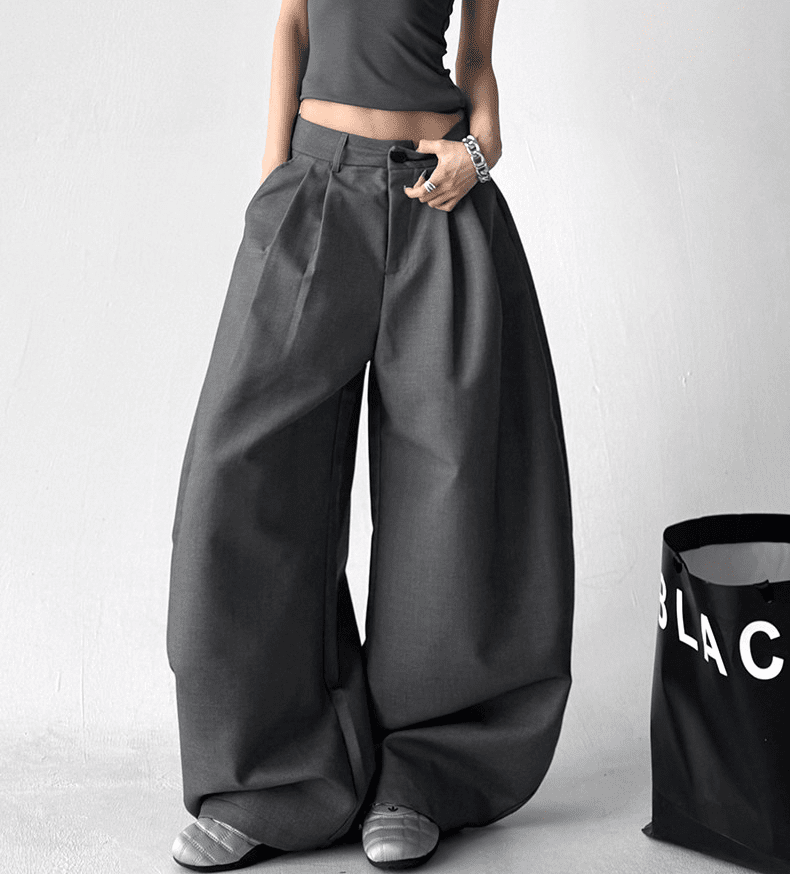 Draped Fit Pleated Wide Leg Trousers Secondary image