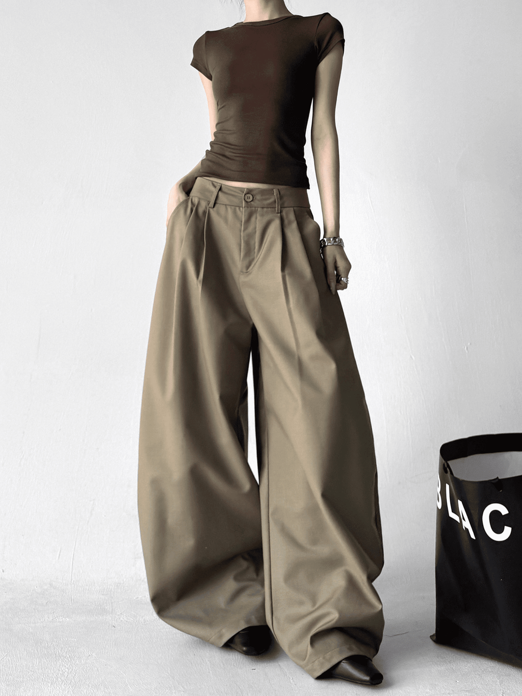 Draped Fit Pleated Wide Leg Trousers - COPPING THREADS - CT Select
