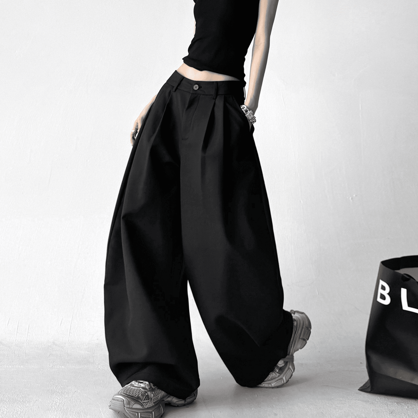 Draped Fit Pleated Wide Leg Trousers - COPPING THREADS - CT Select