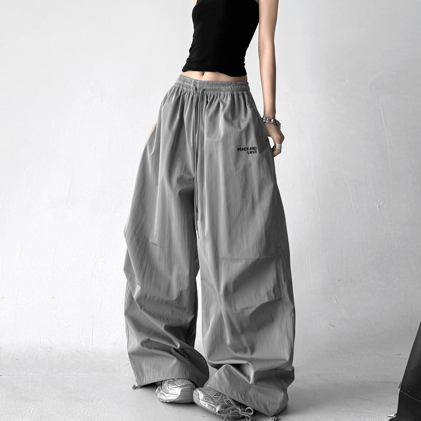 Drawstring Wide-Leg Pants - CT191 Secondary image
