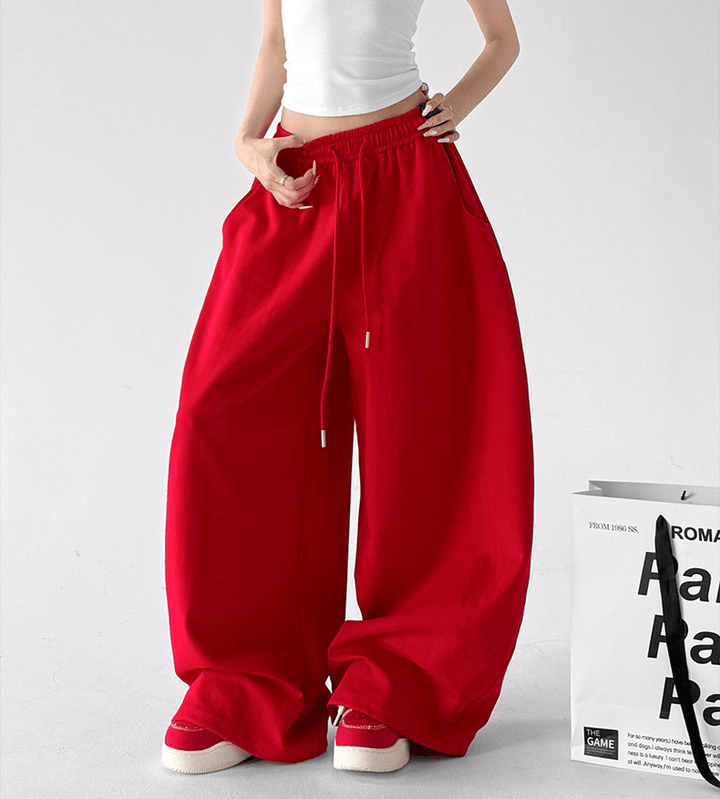 Drawstring Wide-Leg Sweatpants - CT66109