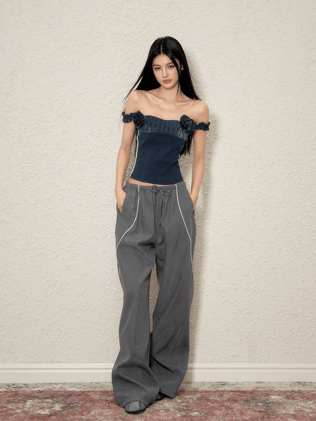 Drawstring Wide - Leg Track Pants - COPPING THREADS - AGAM