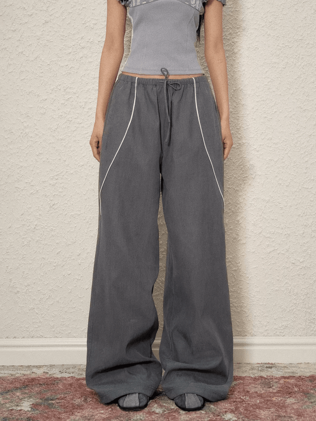 Drawstring Wide - Leg Track Pants - COPPING THREADS - AGAM Hover Image