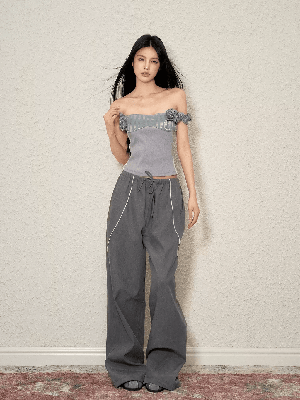 Drawstring Wide - Leg Track Pants - COPPING THREADS - AGAM