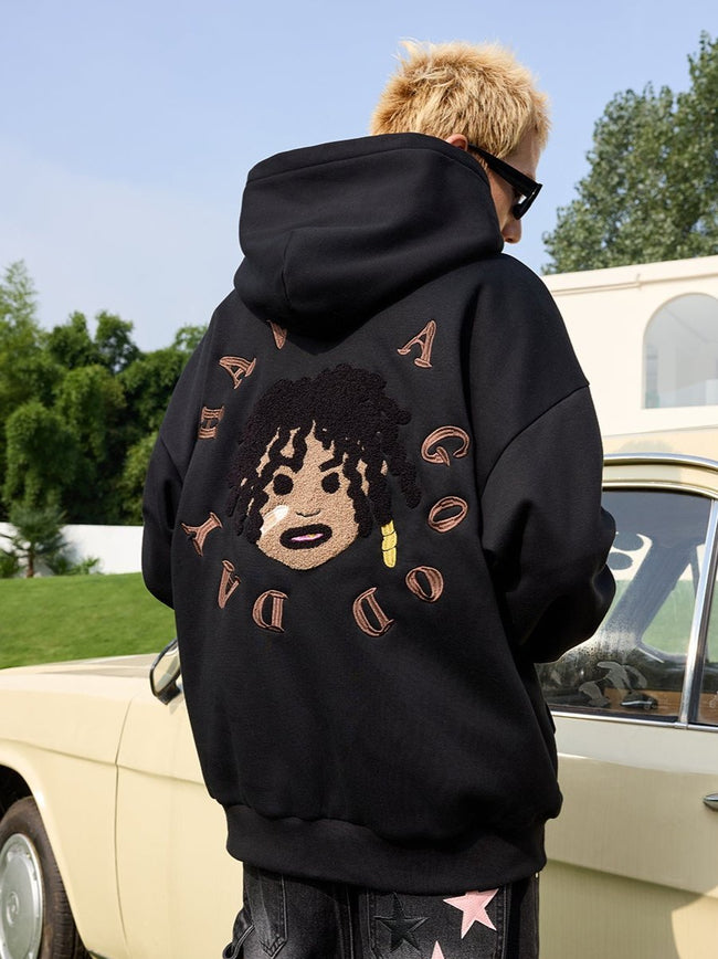 Dreadlocks Gold Teeth Graphic Embroidery Hoodie - COPPING THREADS - Harsh and Cruel Hover Image
