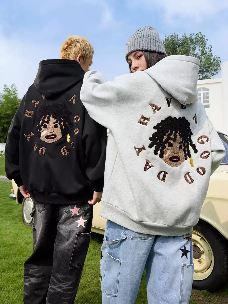 Dreadlocks Gold Teeth Graphic Embroidery Hoodie - COPPING THREADS - Harsh and Cruel