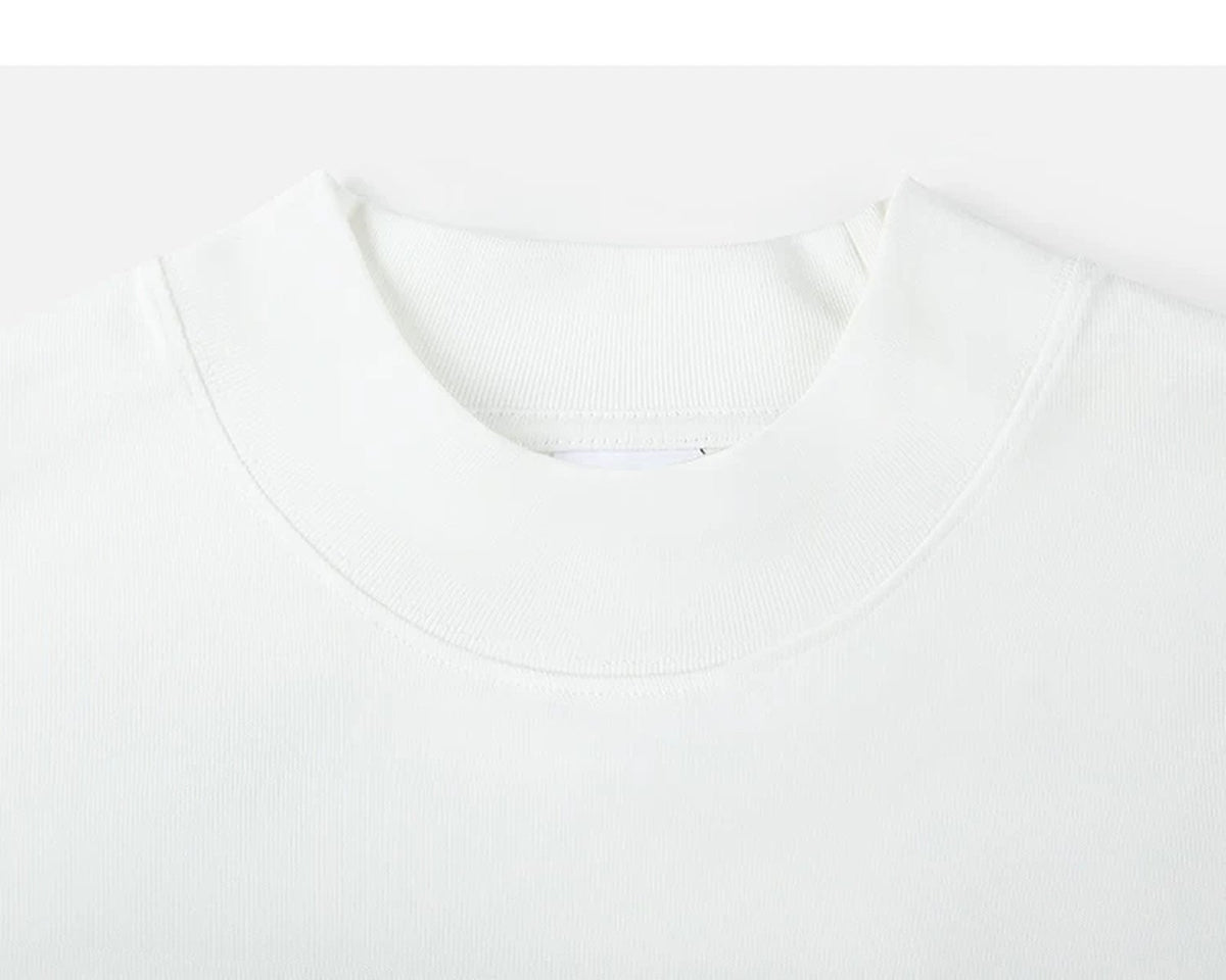 Drop-Shoulder Mock-Neck Long-Sleeve Tee - COPPING THREADS - IDLT